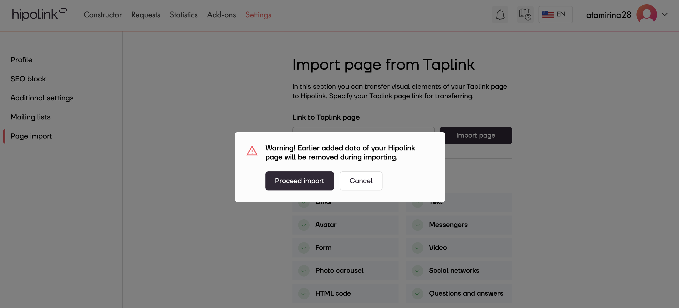 import taplink