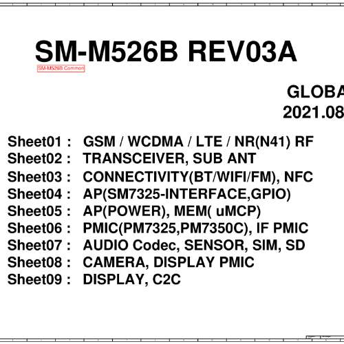 Samsung Galaxy M52 5G SM-M526B Schematic and BoardView.PDF