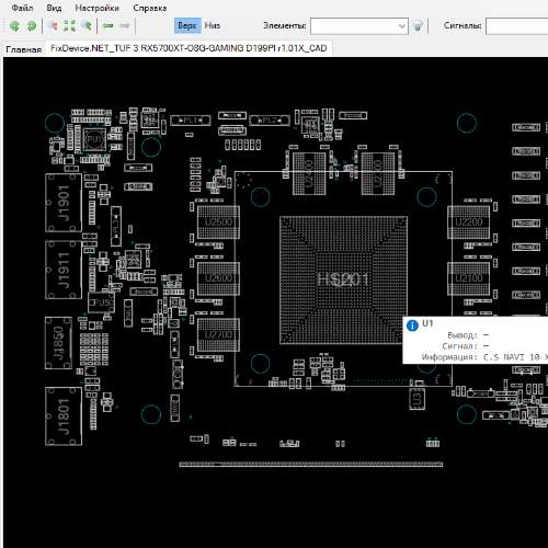 ASUS AMD Radeon RX5700 XT TUF GAMING (TUF 3- RX5700XT-O8G-GAMING) D199PI Rev 1.01X BoardView.CAD