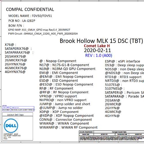 Dell Latitude 5510 5511, Precision 3550 3551 Compal FDV50 FDV51 LA-J282P Schematic.PDF