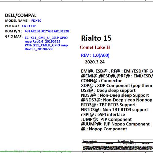 Dell Precision 7550 Compal FDX50 LA-J171P Rev 1.0(A00) Schematic.PDF