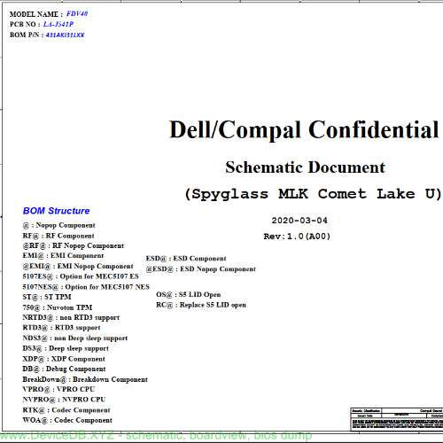 Dell Latitude 9410 Compal FDV40 LA-J541P Rev 1.0(A00) Schematic.PDF